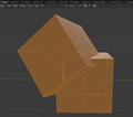 The two cubes made in Blender. The mesh looks fine, and there are none self intersecting nodes.